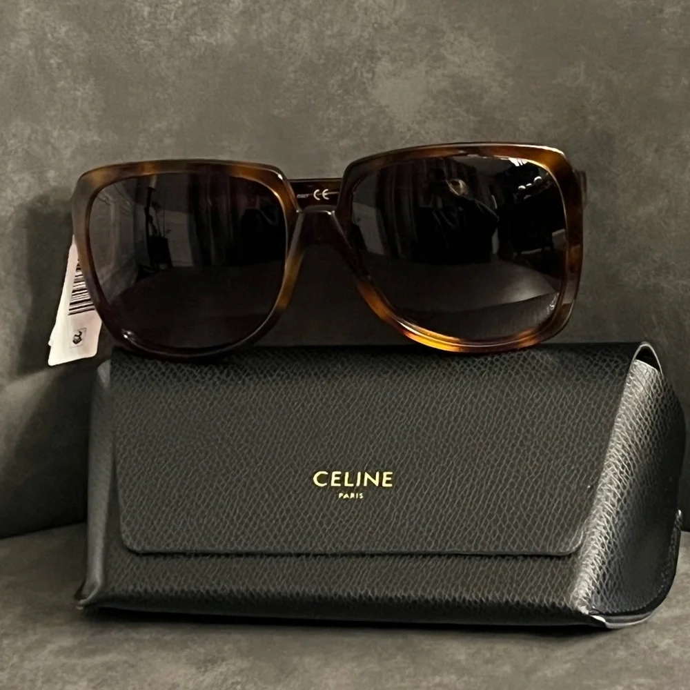 Celine CL40146I 53K Brown Square Gradient Sunglasses Tortoise Shell NWT - Picture 7 of 11
